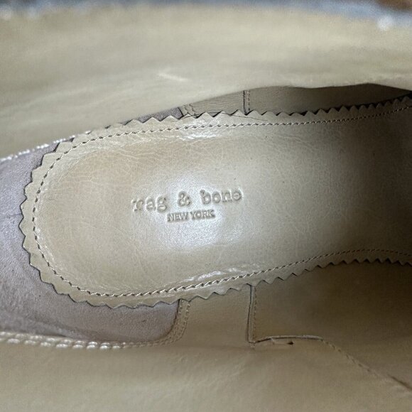 Rag & Bone Harlow Boots 36.5 Tan Brown Suede Nubuck Leather Ankle Bootie 6.5 - Picture 10 of 12